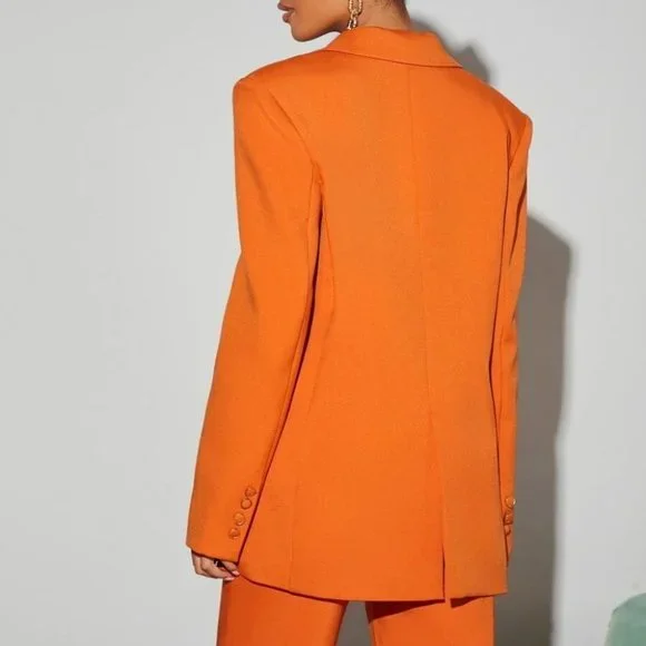 Orange Contemporary Single Breasted blazer - Picture 4 of 5